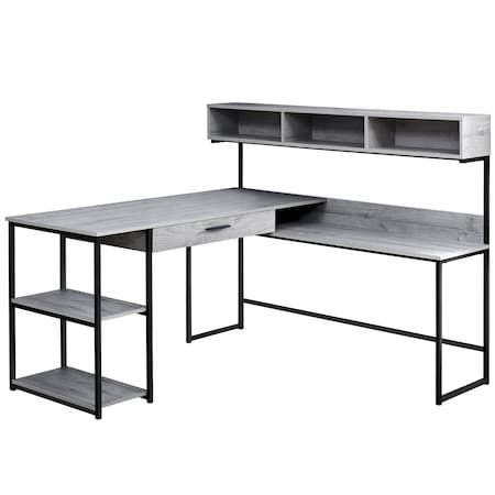 Monarch Specialties Computer Desk, Home Office, Corner, Storage Drawers, L Shape, Work, Laptop, Metal, Grey, Black I 7160